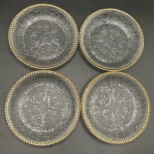 Vintage Jeanette Harp Clear Coaster - Set of 4